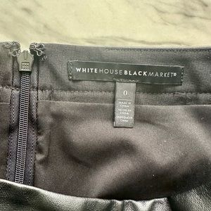 White House Black Market, Black leather skirt.
